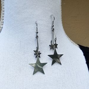 Cluster of Stars Dangly Silver Earrings